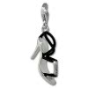 SilberDream Charm Stiletto schwarz mit Zirkonia 925er Armband Anhnger FC883S