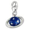 SilberDream Charm Saturn Planet blau 925er Silber Armband Anhnger FC902B