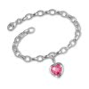 SilberDream 925 Charms Herz rosa Silber Armband Anhnger FCA052