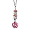 SilberDream 925 Silber Charms Set Frhling pink Anhnger FCA057