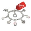 Charm Fun rosa in 925 Sterling Silber Sterling Silber Charms Armband Set - Silber Dream Charms - FCA126