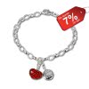 SilberDream 925 Charm Herz rot Zirkonias Armband Set FCA127