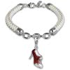 Geschenkset Schuh Charm mit Lederarmband in 925 Sterling Silber - Silber Dream Charms - FCA153