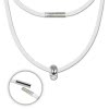 SilberDream Leder Kette wei mit Charms-Verbinder 925er Silber FCA158