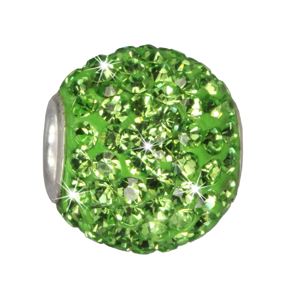 SilberDream Glitzer Bead Zirkonias grn Shiny GSB208