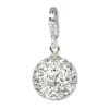 SilberDream Glitzer Charm Kugel wei Zirkonias GSC205