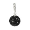 Glitzerschmuck Charm Kugel schwarz Zirkonias - Silber Dream Charms - GSC206