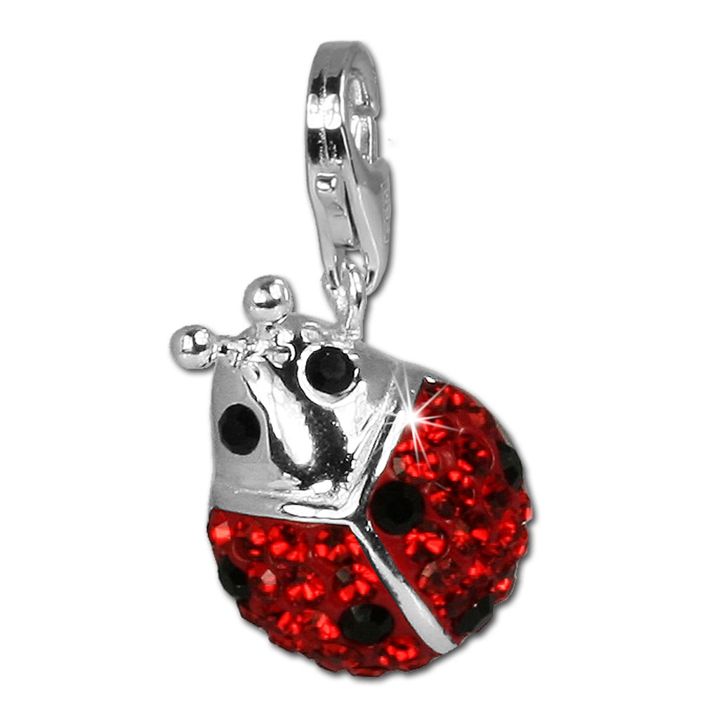 SilberDream Glitzer Charm Marienkfer Zirkonias GSC207