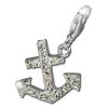 Glitzerschmuck Charm Anker Zirkonias weiss - Silber Dream Charms - GSC212