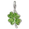 Glitzerschmuck Charm Kleeblatt Zirkonias grün - Silber Dream Charms - GSC215G