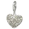 SilberDream Charm Glitzer Herz wei Zirkonias 925 GSC216W