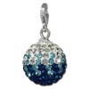 Glitzerschmuck Charm Kugel blau/weiß Zirkonias - Silber Dream Charms - GSC219B