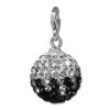 SilberDream Glitzer Charm Kugel schwarz/wei Zirkonias GSC219S