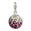SilberDream Glitzer Charm Kugel lila/wei Zirkonias GSC219V