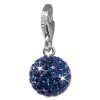 Glitzerschmuck Charm Kugel 10mm blau Schmuck mit Zirkonia Kristallen - Silber Dream Charms - GSC220B