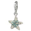 Glitzerschmuck Charm Seestern blau Zirkonias in 925 Sterling Silber - Silber Dream Charms - GSC307