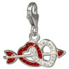 Glitzerschmuck Charm Doppelherz rot Schmuck mit Zirkonia Kristallen - Silber Dream Charms - GSC503R