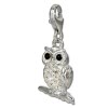 SilberDream Glitzer Charm Eule wei Zirkonia Kristalle GSC505W