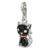 Glitzerschmuck Charm Katze schwarz Schmuck mit Zirkonia Kristallen - Silber Dream Charms - GSC506S