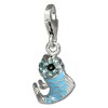 SilberDream Glitzer Charm Fisch hellblau Zirkonia Kristalle GSC507H