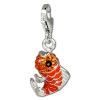 Glitzerschmuck Charm Fisch orange Schmuck mit Zirkonia Kristallen - Silber Dream Charms - GSC507O