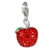 SilberDream Glitzer Charm Apfel rot Zirkonia Kristalle GSC512R