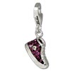 Glitzerschmuck Charm Sneaker lila Schmuck mit Zirkonia Kristallen in 925 Sterling Silber - Silber Dream Charms - GSC515V