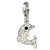 SilberDream Glitzer Charm Delfin wei Zirkonia Kristalle 925 GSC516W