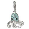 SilberDream Glitzer Charm Krake hellblau Zirkonia Kristalle GSC517H