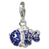 Glitzerschmuck Charm Clownfisch blau Schmuck mit Zirkonia Kristallen - Silber Dream Charms - GSC518B