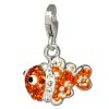 Glitzerschmuck Charm Clownfisch orange Schmuck mit Zirkonia Kristallen - Silber Dream Charms - GSC518O