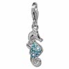 SilberDream Glitzer Charm Seepferd blau Zirkonia Kristalle 925 GSC519H