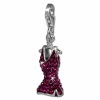 Glitzerschmuck Charm Kleid lila Schmuck mit Zirkonia Kristallen - Silber Dream Charms - GSC520V