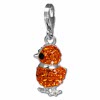 SilberDream Glitzer Charm Kken orange Zirkonia Kristalle 925 GSC522O