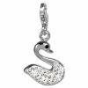 Glitzerschmuck Charm Schwan weiß Schmuck mit Zirkonia Kristallen - Silber Dream Charms - GSC523W