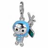 SilberDream Glitzer Charm SpaceBodo blau Zirkonia Kristall 925 GSC527H