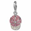 Glitzerschmuck Charm Basecap rosa Schmuck mit Zirkonia Kristallen - Silber Dream Charms - GSC528A