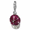 Glitzerschmuck Charm Basecap fuchsia Schmuck mit Zirkonia Kristallen - Silber Dream Charms - GSC528V