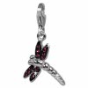 Glitzerschmuck Charm Libelle lila Schmuck mit Zirkonia Kristallen in 925 Sterling Silber - Silber Dream Charms - GSC534V