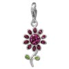 SilberDream Glitzer Charm Blume fuchsia Zirkonia Kristalle Anhnger GSC540P