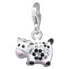 SilberDream Glitzer Charm Lustige Kuh Zirkonia Kristalle Anhnger GSC541W