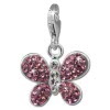 Glitzerschmuck Charm Schmetterling rosa Schmuck mit Zirkonia Kristallen - Silber Dream Charms - GSC546A