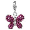 Glitzerschmuck Charm Schmetterling fuchsia Schmuck mit Zirkonia Kristallen - Silber Dream Charms - GSC546P