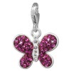 Glitzerschmuck Charm Schmetterling fuchsia Schmuck mit Zirkonia Kristallen - Silber Dream Charms - GSC546P