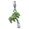 Glitzerschmuck Charm 3D Palme hellgrün Schmuck mit Zirkonia Kristallen - Silber Dream Charms - GSC548L