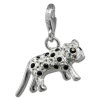 Glitzerschmuck Charm Bengal Katze Schmuck mit Zirkonia Kristallen Anhänger - Silber Dream Charms - GSC550W