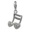 SilberDream Glitzer Charm Doppelnote Herz wei Zirkonia Kristalle GSC553W