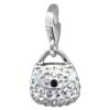 Glitzerschmuck Charm Tasche klein weiß Schmuck mit Zirkonia Kristallen - Silber Dream Charms - GSC558W