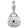 SilberDream Glitzer Charm Tasche klein wei Zirkonia Kristalle GSC558W