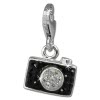 SilberDream Glitzer Charm Fotoapparat schwarz Zirkonia Kristalle GSC560S